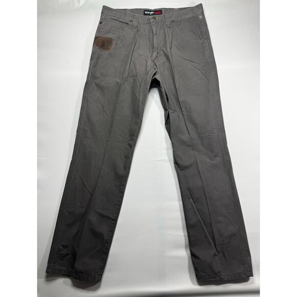 Wrangler Riggs Workwear Men's Straight Gray Canvas Work Pants - 36x34 (36x33.5) - Picture 1 of 6